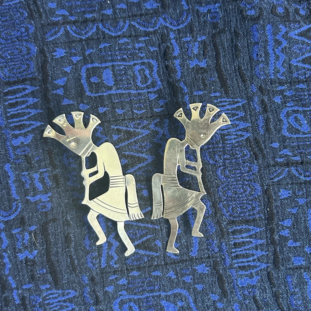 Vintage Sterling Kokopelli Earrings